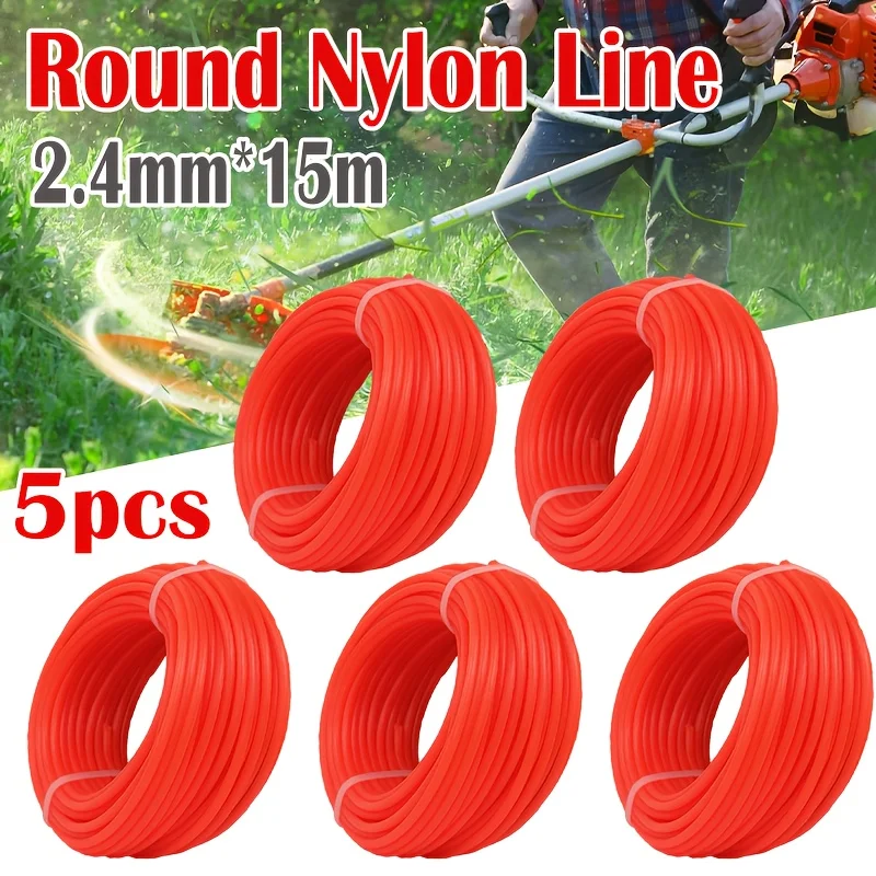 سلك تقليم العشب نايلون بطول 15 متر وسمك 24 مم 27 مم 30 مم ملحقات آلة جز العشب وخيط فرشاة القطع خيط تقليم العشبسلك نايلون لآلة جز العشبسلك فرشاة القطعملحق ماكينة جز العشبخيط ماكينة تقليم الحشائشخيط قوي لتقليم الحديقة #1