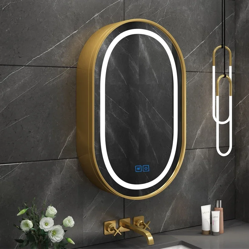 Shower Smart Mirror Full Body Shaving Aesthetic Oval Bathroom Mirror Storage Nordic  Pared Home Improvement