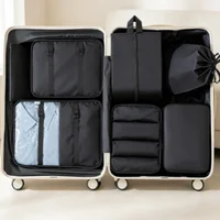 HTMCK Pcs Travel Organizer Set Packing Cubes Portable Wardrobe Suitcase Storage Bags Clothes & Shoe Pouches for Portable Luggage 4