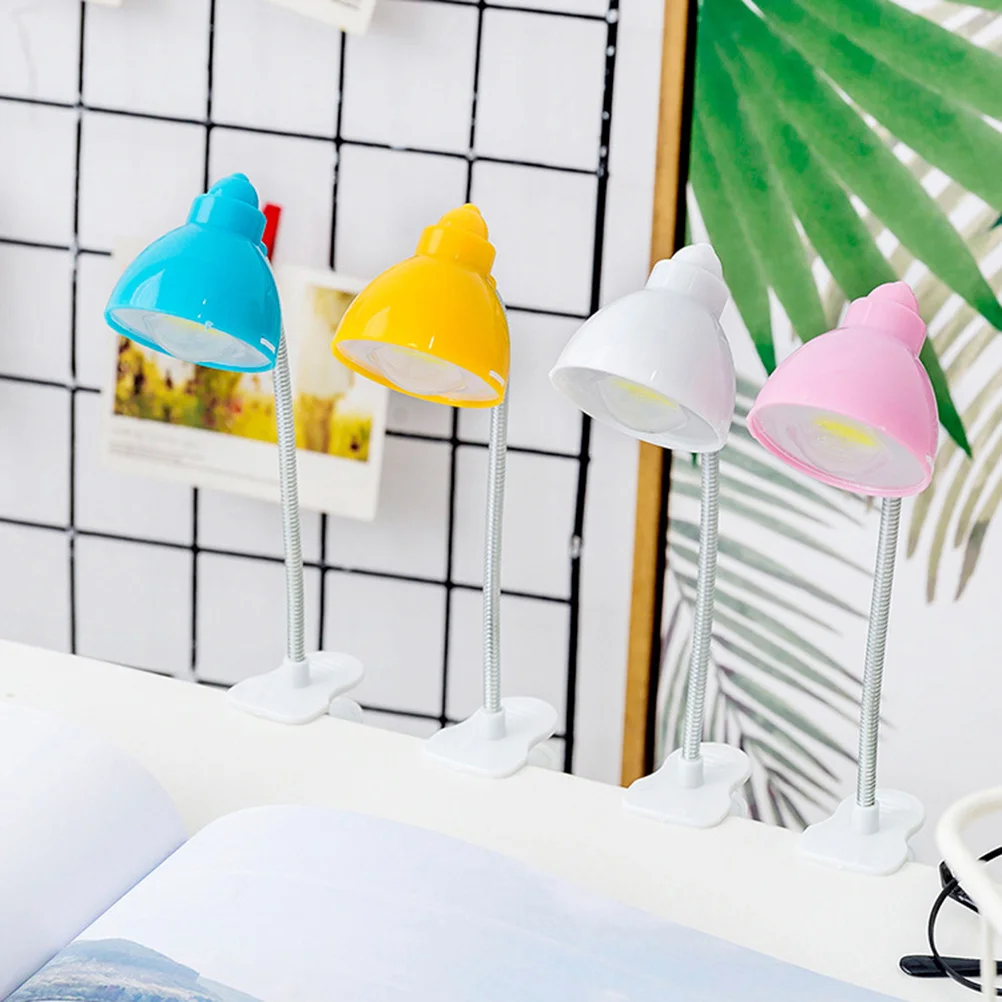 2Pcs Book Light Creative Clip Desk LED Eye Caring Reading Lamp Mini Flexible Neck Foldable Table Light 3W Blue 3W Yellow