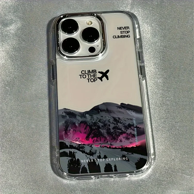 

Pink Mountain Plane Forest Phone Case for iPhone 11/12/13/14/15/16 Pro Max/17 Pro back cover