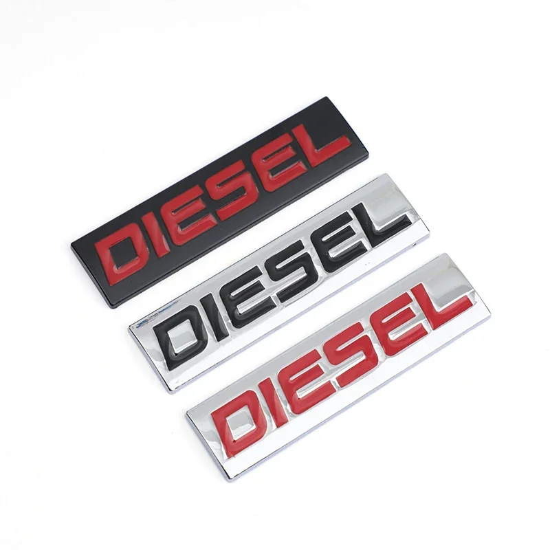 Car Styling 3D Metal Chrome Zinc Alloy Emblem Universal Diesel Logo Car Badge Body Trunk Fender Adhensive Emblem Auto Accessory