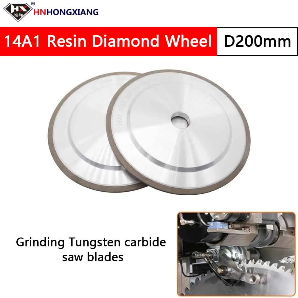 200mm Flat Shaped 14A1 Resin Diamond Grinding Wheel For Carbide Vertical Spindle Angle Grinding