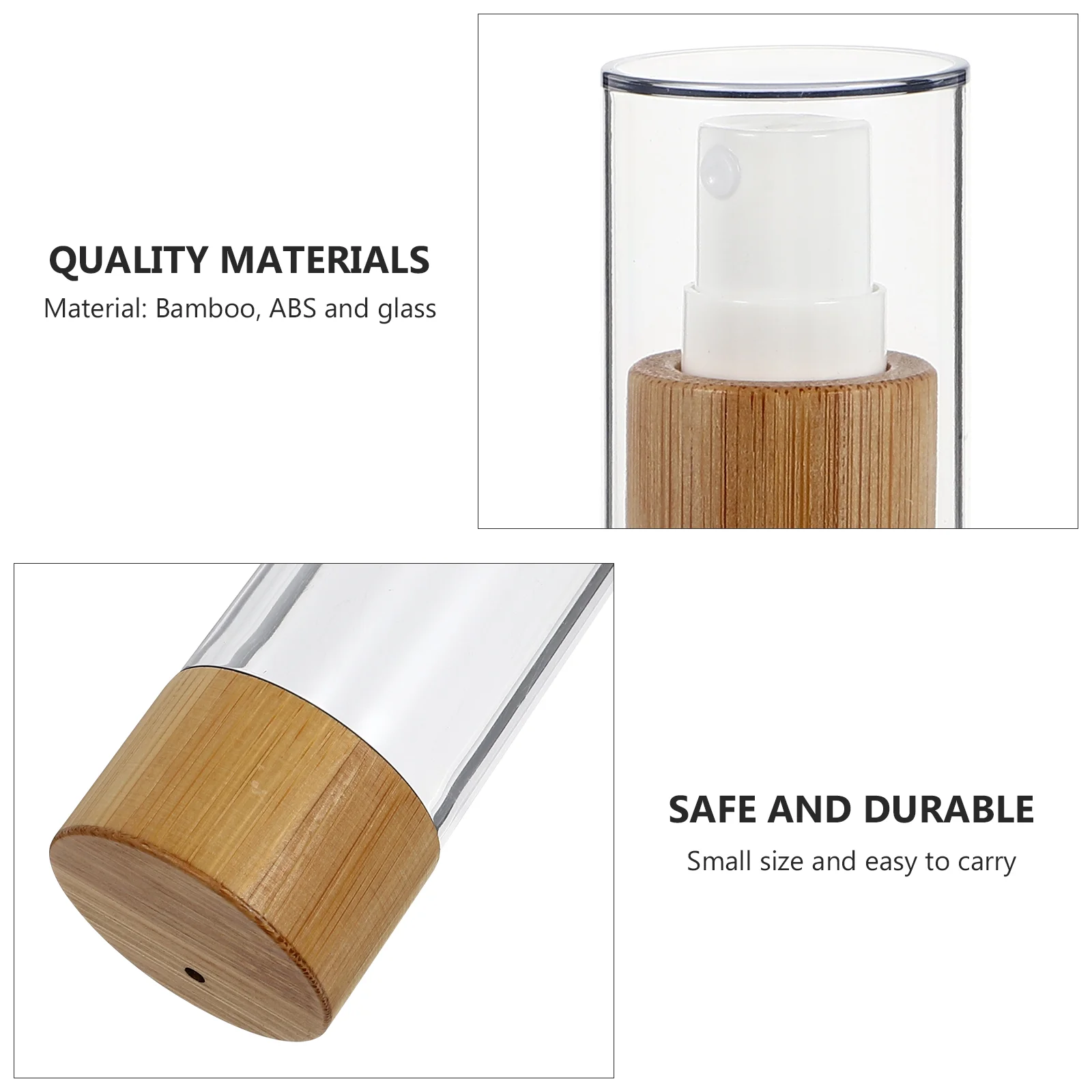 

Bamboo Spray Bottle Sprayer Makeup Travel Container Perfume Dividing Dispenser Mist Outdoor