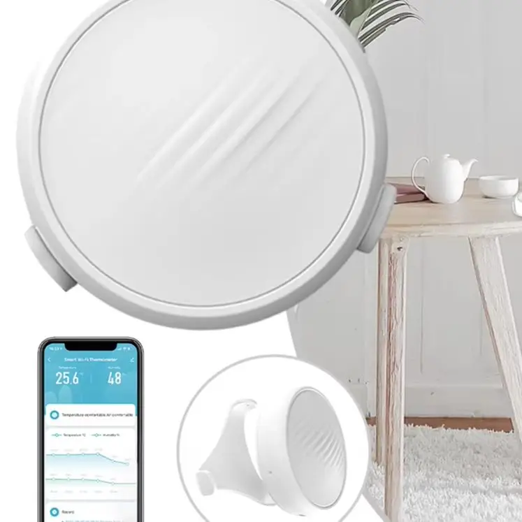 WiFi Temperature And Humidity Sensor For Smart Home USB-C Powered With App Alerts Voice Control And Data Export