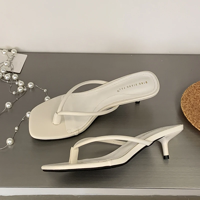 

Eilyken Fashion Summer Shallow Square Clip Toe Slippers Women Thin Low Heels Sandals Elegant Party Dress Female Shoes