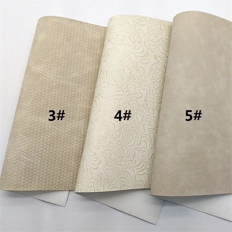 Tissel Glitter Vinyl Sheets Floral Embossed Faux Leather Suede Synthetic Fabric Weave Faux Vinyl For DIY 21x29CM Y487