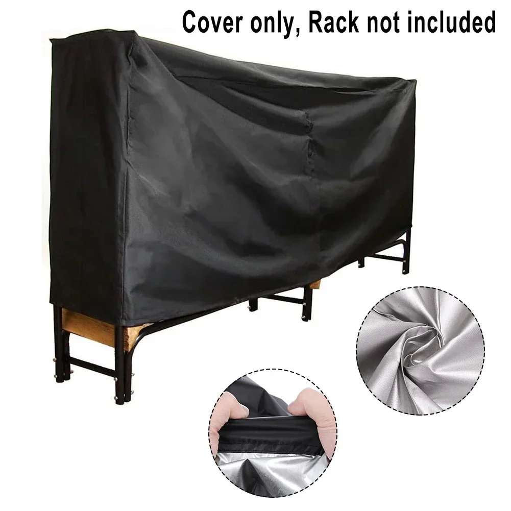 New Practical Firewood Cover 8-Feet Protective Cover Storage Holder Cover Waterproof 244*34*100CM Heavy Duty Lumber Log Rack