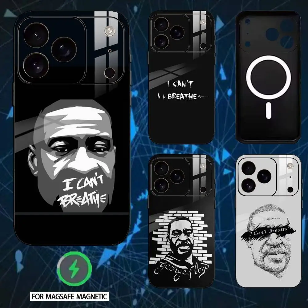 

George Floyd I Cant Breathe Phone Case For iPhone 17,16,15,14,13,12,Plus,Pro,Max For Magnetic Wireless Charge