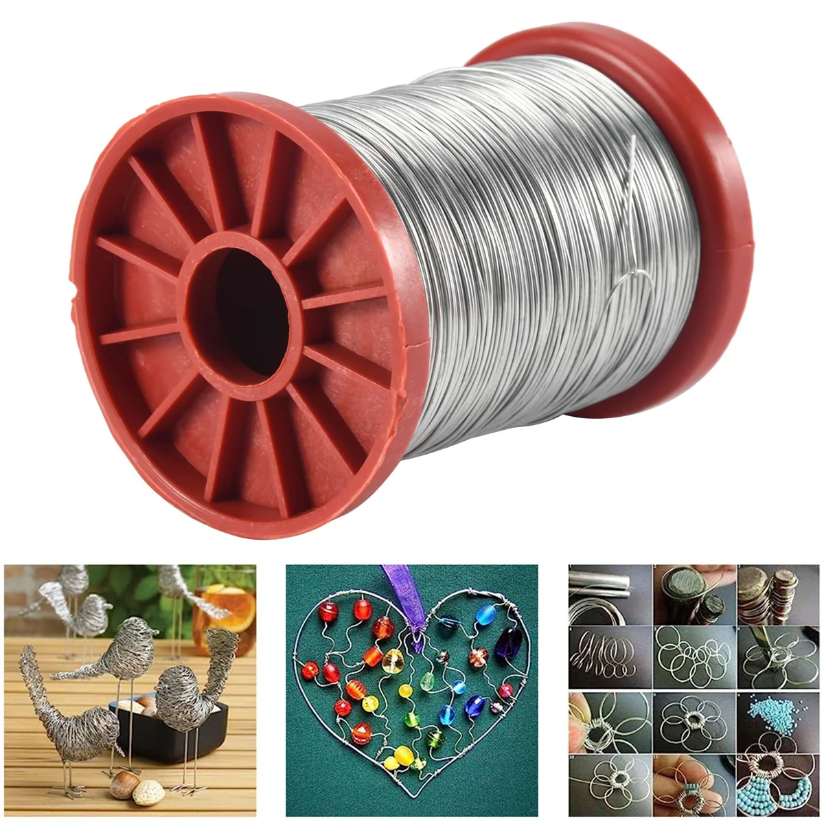

Cable Organizer 0.5mm 500G Stainless Steel Wire for Beekeeping Beehive Frames Tool 1 Roll