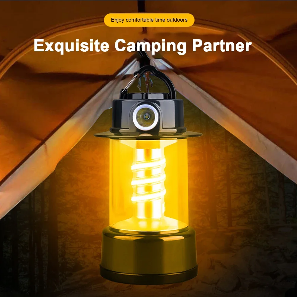 Recarregável led luz de acampamento 5 modos lanterna ambiente ao ar livre à prova dwaterproof água portátil emergência pendurado tenda lâmpada para pesca caminhadas