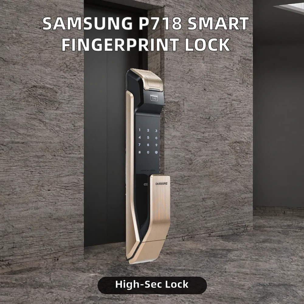 For P718 Fully Automatic Digital Anti-Theft Smart Lock Wood Door Aluminum Alloy Memory Card WiFi Tuya App Swipe Fingerprint