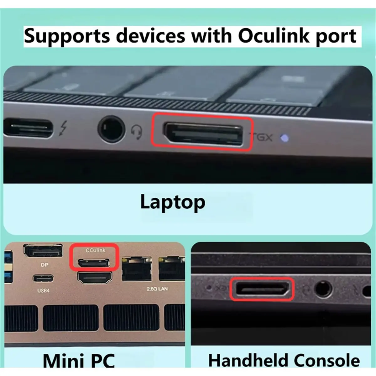 NEW FACTORY~Oculink EGPU Graphics Card Dock for Laptop/ Mini PC 64GB/S PCIe 4.0 X4 Supports ELFX 1U Power Portable External GPU