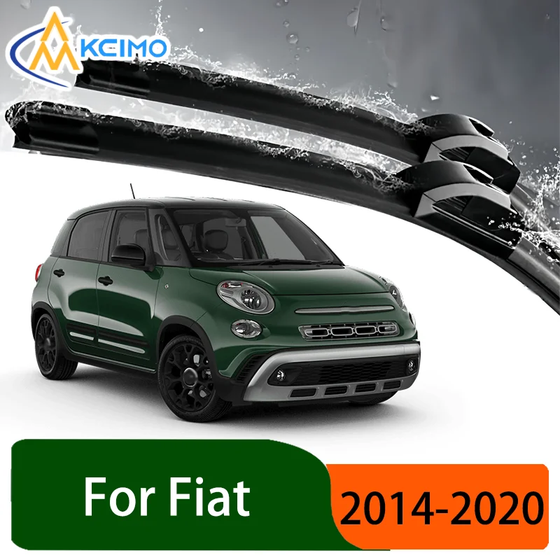 

Silent Black Front Wiper Blades Set for Fiat 500L 2014–2020 2015 2016 2017 Auto Windscreen Windshield Window Wiper Accessories
