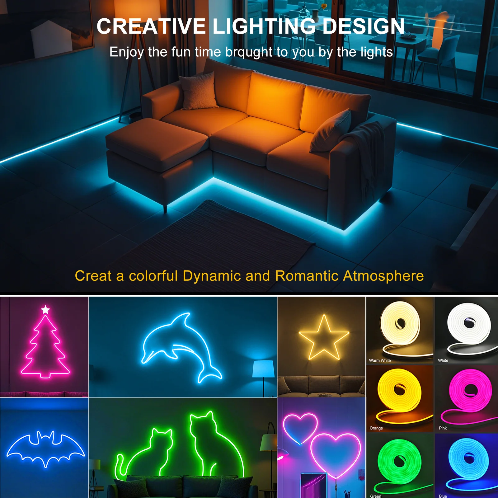 Touch Sensor LED Neon Strip 5V USB Dimmable Waterproof Neon Lamp Night Light Flexible Ribbon Tape For Room Decor DIY Backlight