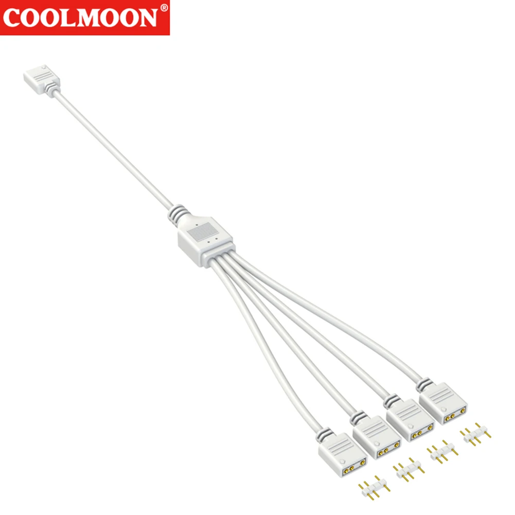 Argh แชสซีพัดลมสปลิตเตอร์3PIN 5V คอนเนคเตอร์1ถึง2/3/4ต่อสายต่อเมนบอร์ด30cm สำหรับพัดลมแผ่นไฟคอมพิวเตอร์