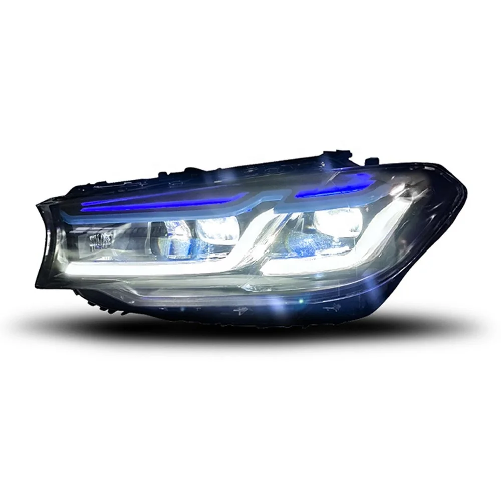 Car Head Lamp for BMX 5Series G30 G38 M5 Style Laser Taillight Assembly Signal Turning High Low Beam Plug and Play Accessories