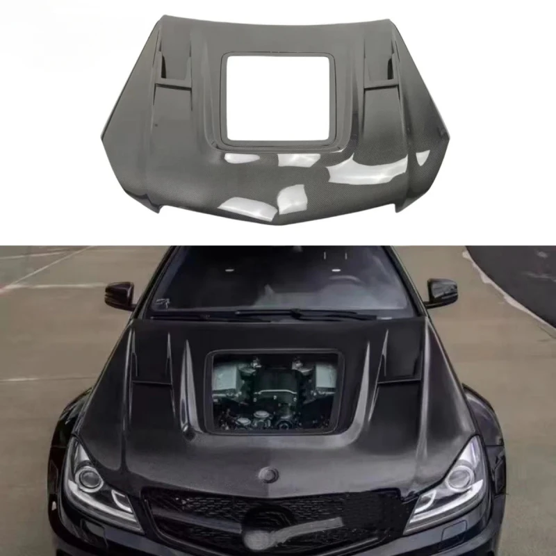 W204 C63 507 Black Series IMP Style Carbon Fiber Hood 2008-2011 Front Bonnet