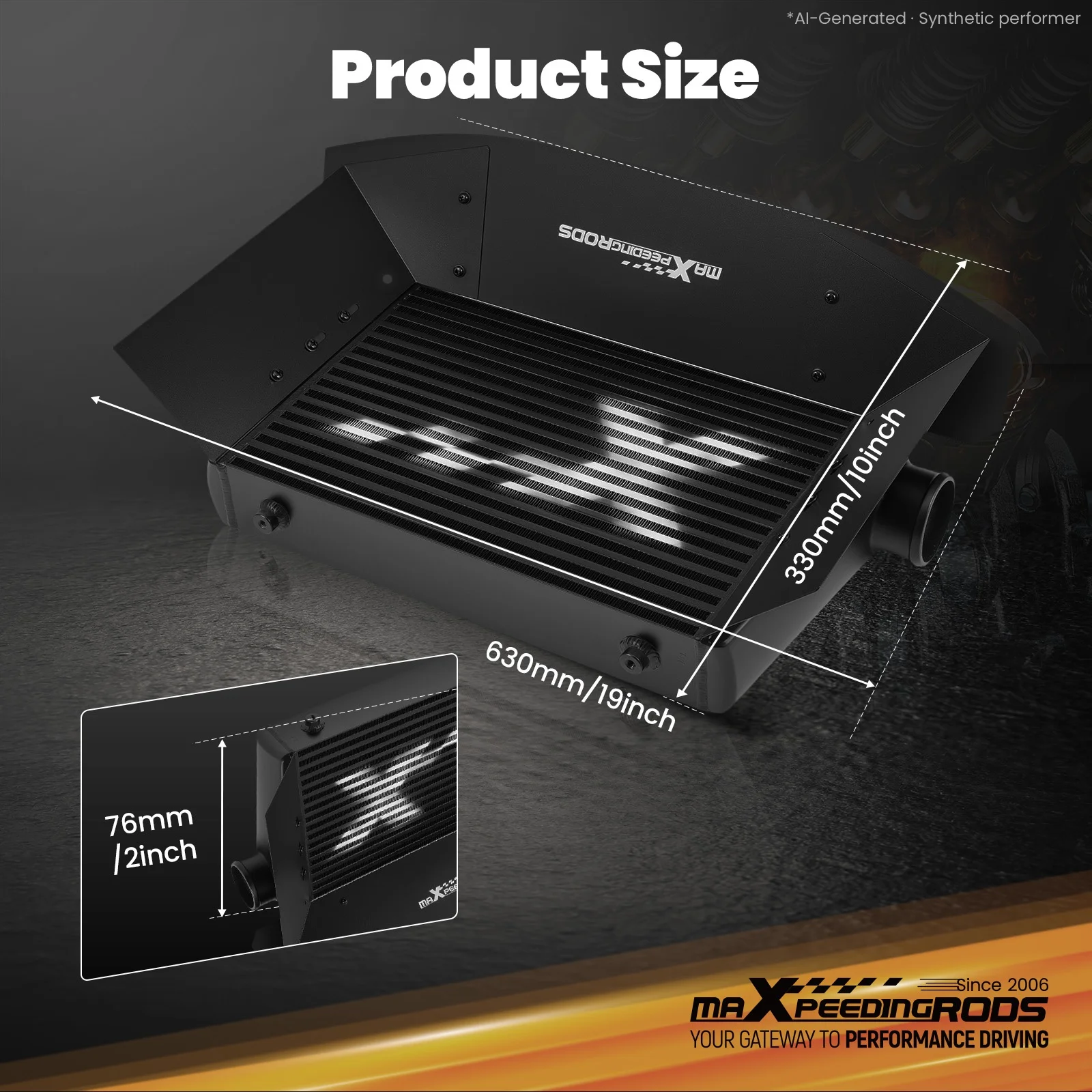 Universal Aluminum Intercooler Kit 18x12x3
