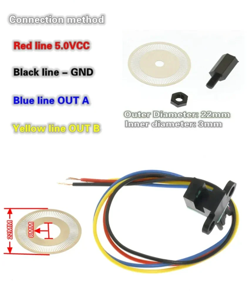 Photoelectric speed sensor A B Phase Encoder Wheel encoder for Freerdas smart car 5V for Arduino DIY