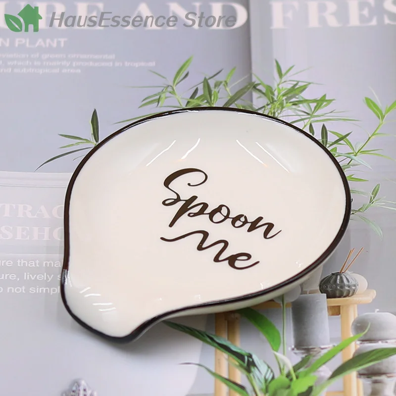 ※Premium Multipurpose Ceramic Spoon Rest Pad White Spoon Holder Spoon Holder Kitchen Utensils Tableware Spoon Holder Spoo