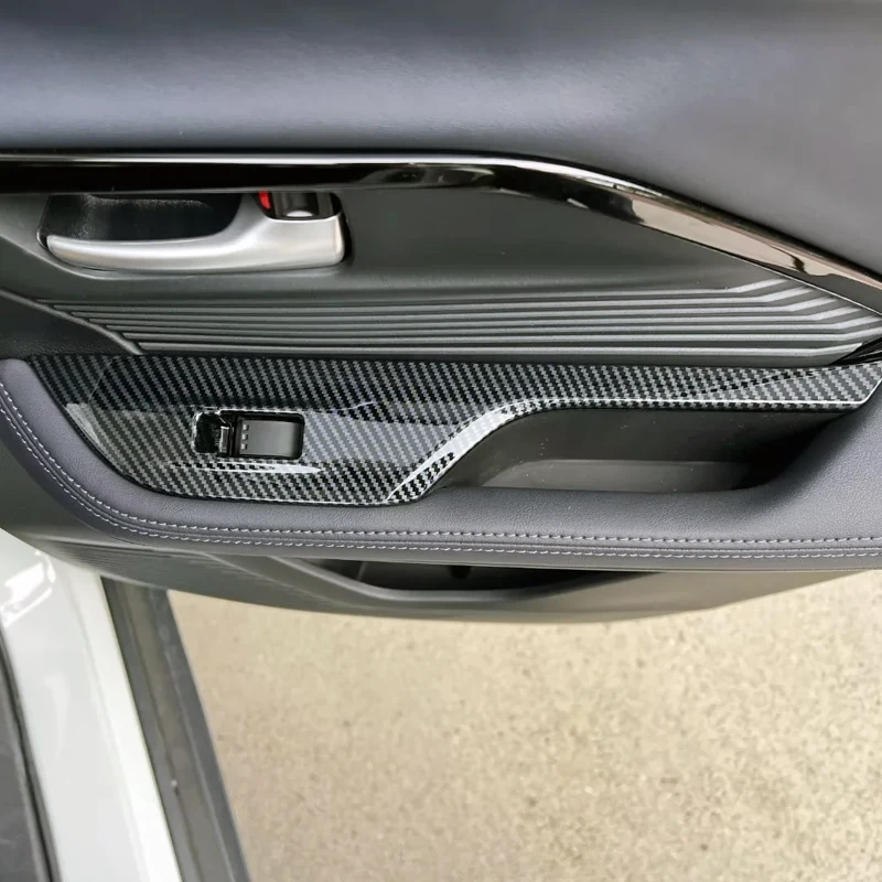 For Toyota Yaris Cross 2024 2025 LHD ABS Carbon Fiber Interior Window Lift Switch Panel Cover Trim
