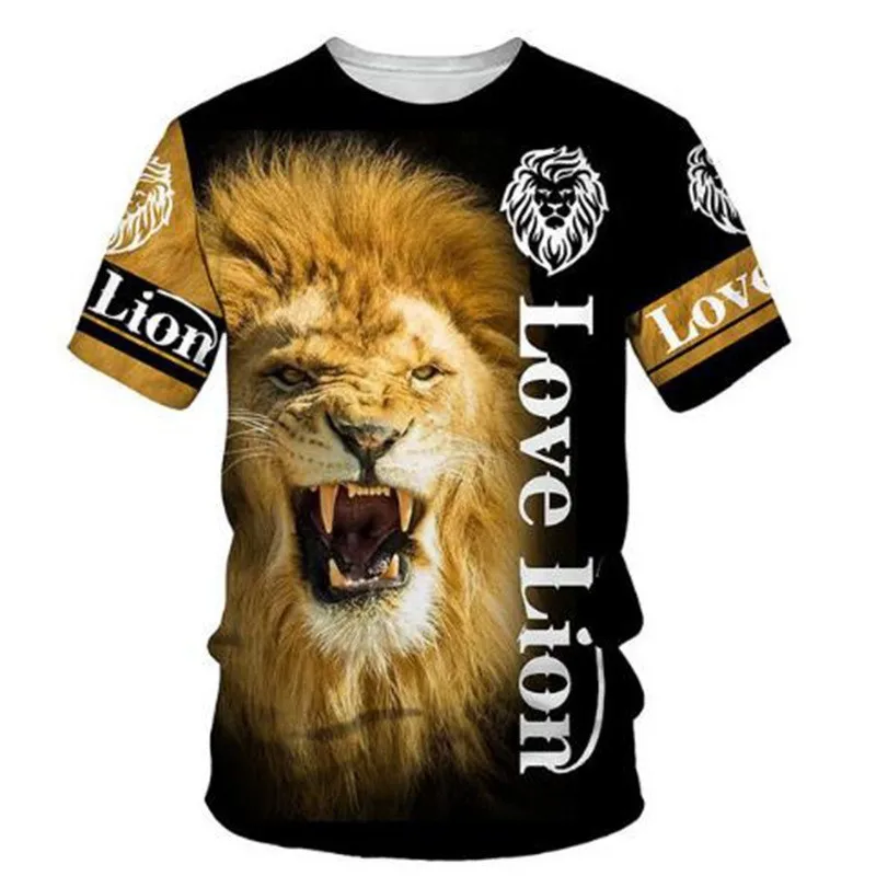 3D ライオン動物柄プリント Tシャツ新  ソースホームクロスボーダーホットセール春秋漫画アニメーションスタイル