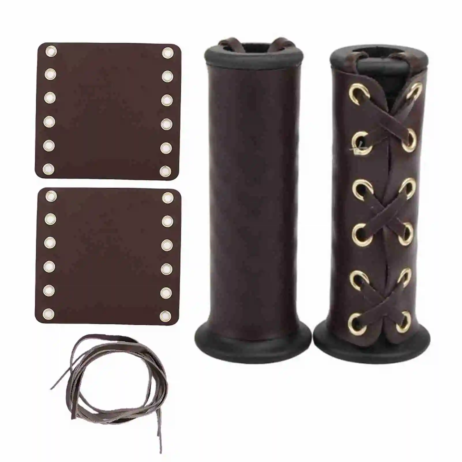Motorcycle Leather Handlebar Hand Grip Covers Motorcycle Modification Accessories Brown