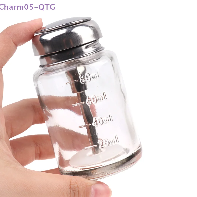 

100ml Dispenser Pump Bottle Nail Polish Down Push Remover Bottles Empty Pumping Jar Airless Press Manicure Clear Liquid Makeup