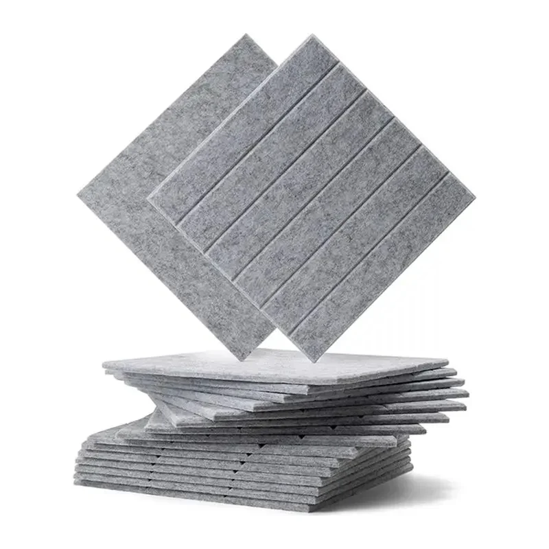 6PCS Acoustic Sound Proof Wall Panel Decorative Soundproof Insulation Pad Felt Cork Bulletin Pin Boards For Wall Home Decoration