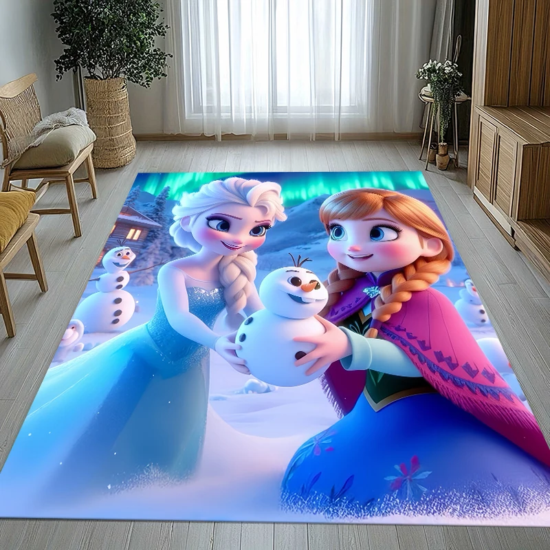 

Мягкий коврик Kawaii F-Frozen с мультяшной девочкой для гостиной, спальни, игровой комнаты, дивана, домашнего декора, придверный коврик, подарок для детей