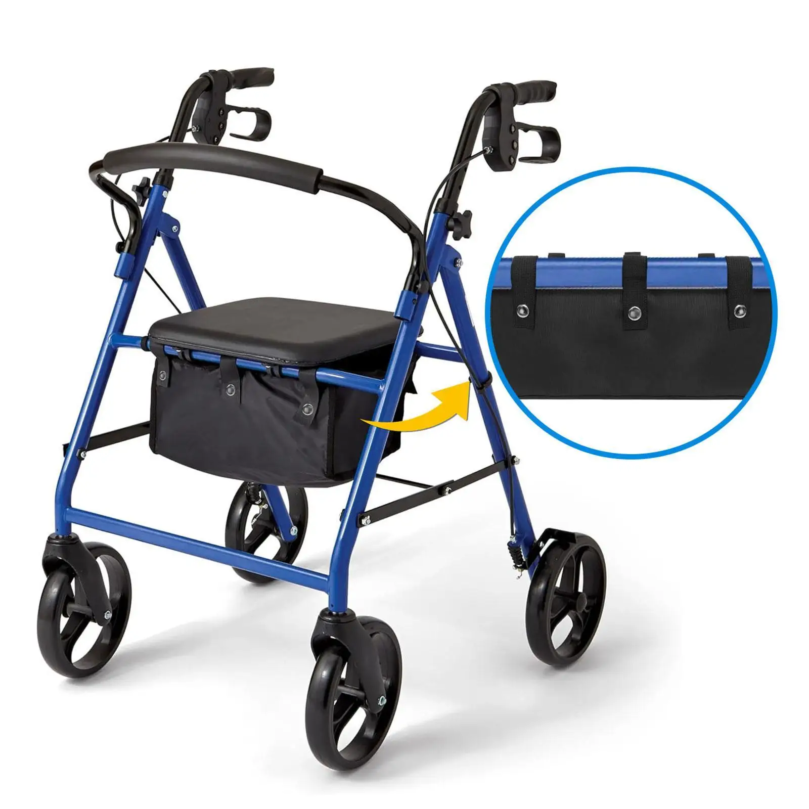 

Under Seat Rollator Bag Lightweight Black Storage Organizer for Folding Walker Accessories for Seniors Seat