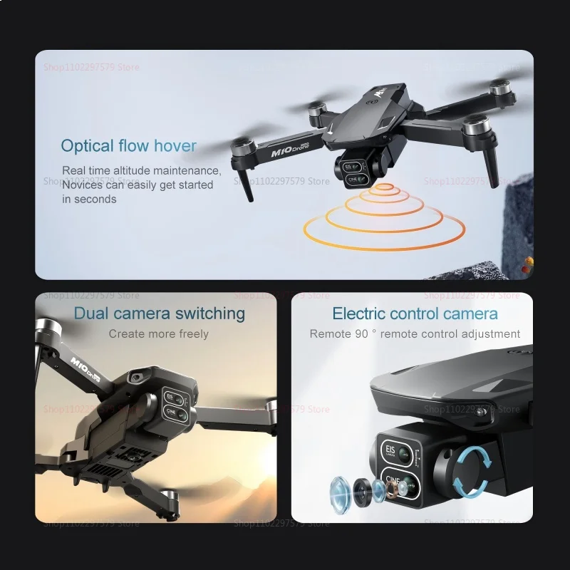 Nouveau Drone M10 moteur sans balais 8K caméra HD FPV télécommande UAV quadrirotor pour adultes professionnel quatre Rotors hélicoptère jouets