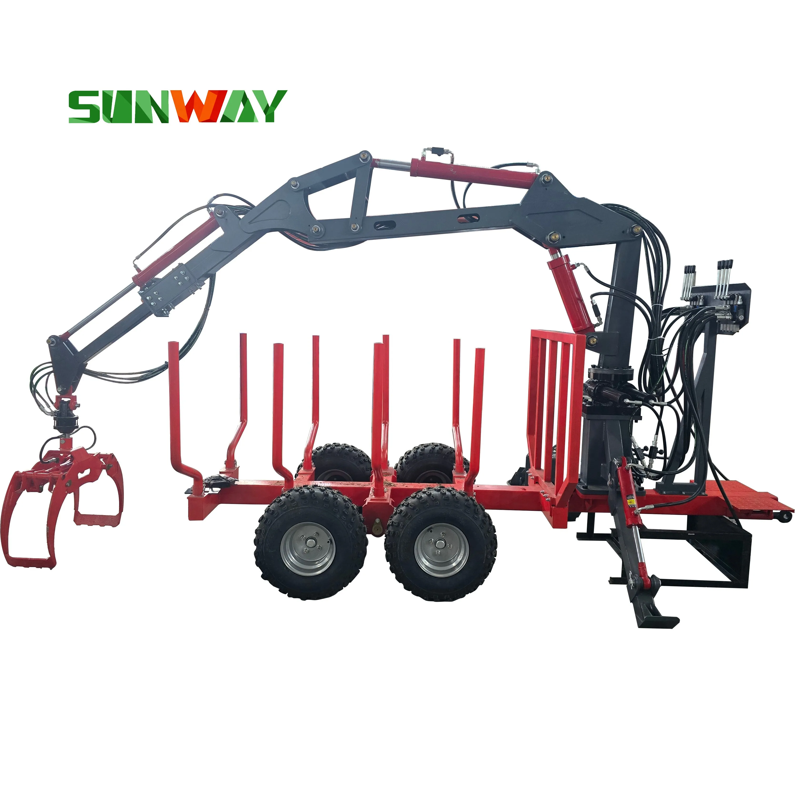 

Cheap Farm Trailer PTO Hydraulic Timber Loading Log Trailer 4wd Log Trailer With Crane Timber Loader Log Splitter