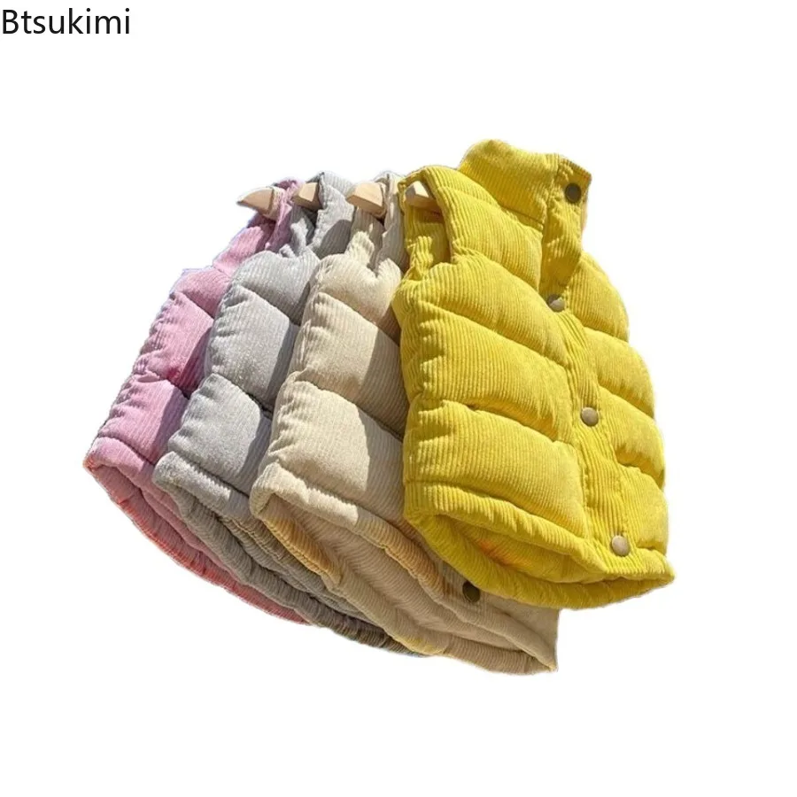 Children's Warm Thicken Vest Autumn Baby Cotton Waistcoat Kids Outerwear Coat Children Clothing Boys Girls Corduroy Jackets Vest