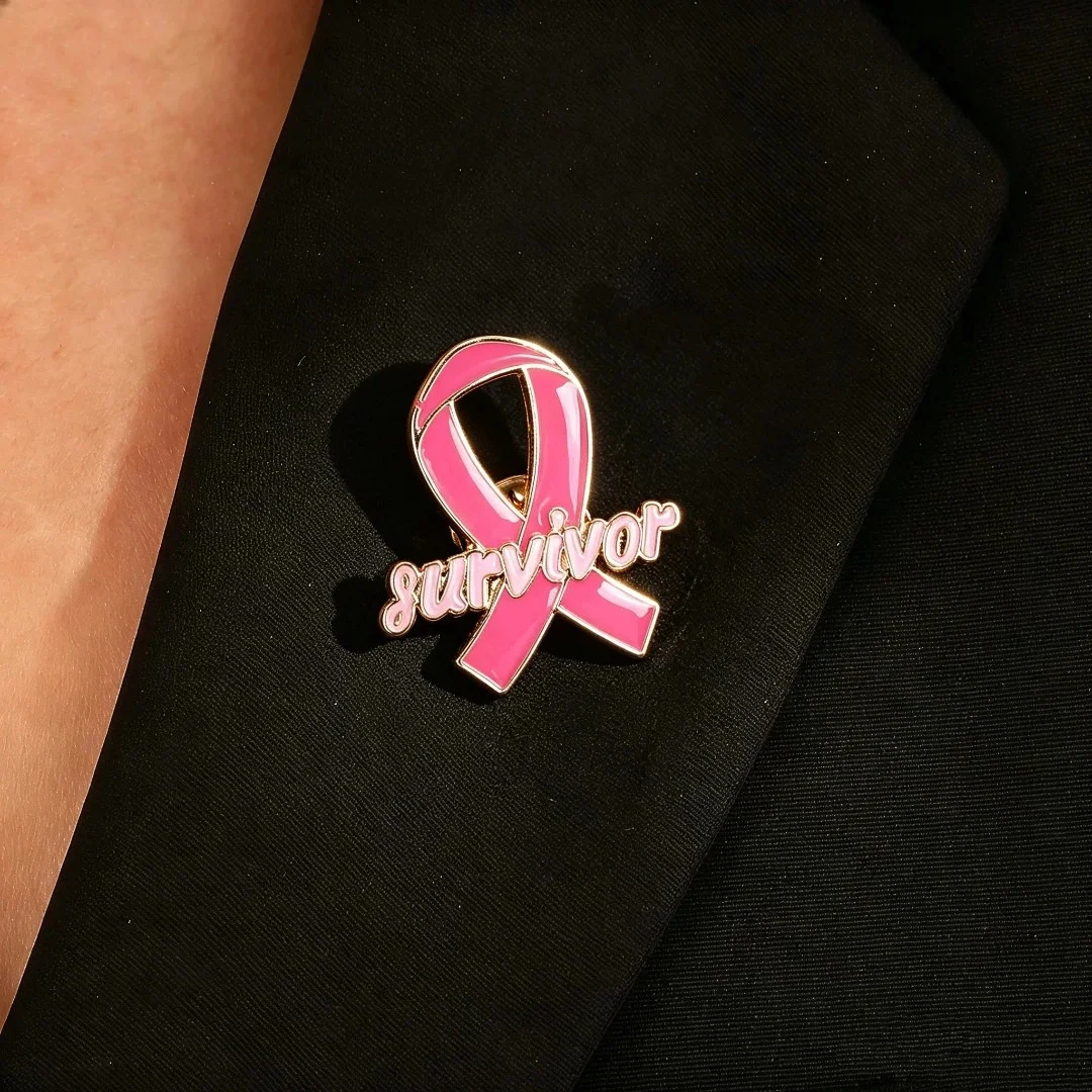 Red Awareness Ribbon Pins Love Care HIV AIDS Pink Ribbon Against Breast Cancer Lapel Badge Multi-coloured Dripping Oil Brooch