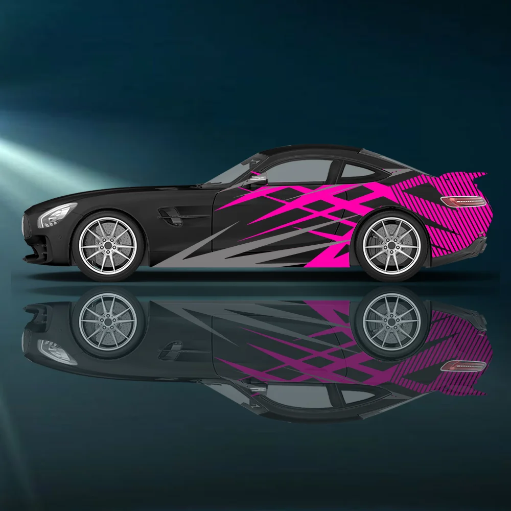 

Car Sticker with Sharp Line Print Car Side Sticker Decoration Protection, Waterproof Self-adhesive Sticker, Auto Accessories