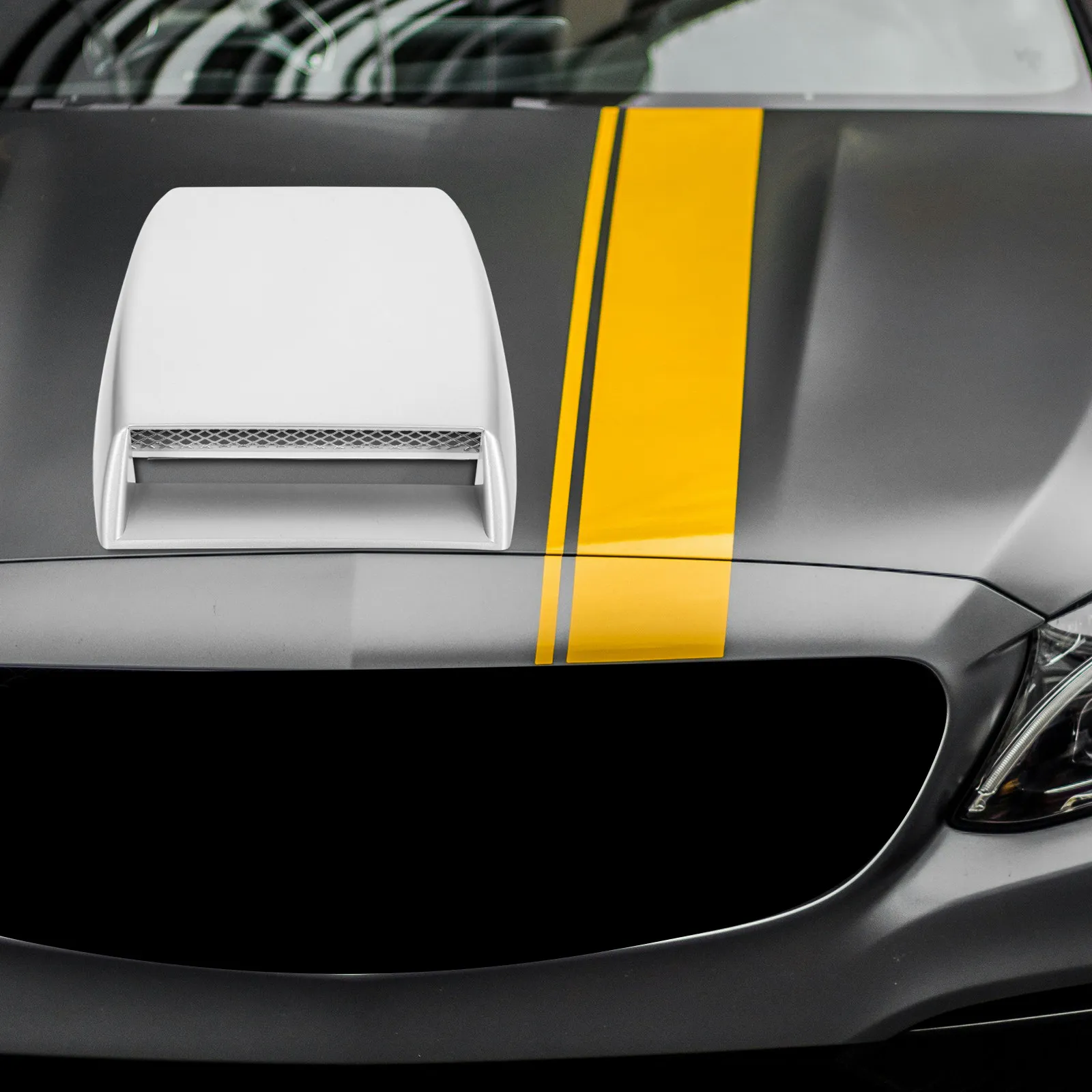 

Universal Car Hood Scoop Sticker Decorative Air Flow Vent for Bonnet Roof Body Easy Install No Drilling Strong Adhesive Tape