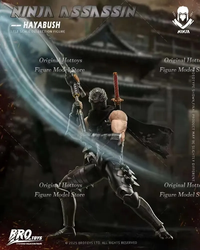 BROTOYS LR010 1/12 스케일 남성 군인 블랙 닌자 암살자 하야부시 풀 세트 6인치 액션 피규어 모델 선물 컬렉션