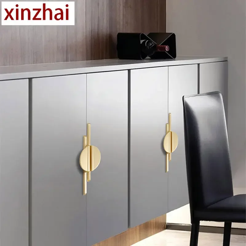 New Gold Semicircle Cupboard Handles Zinc Alloy Cabinet Handles Opposite Furniture Door Knobs Cabinet Decoration