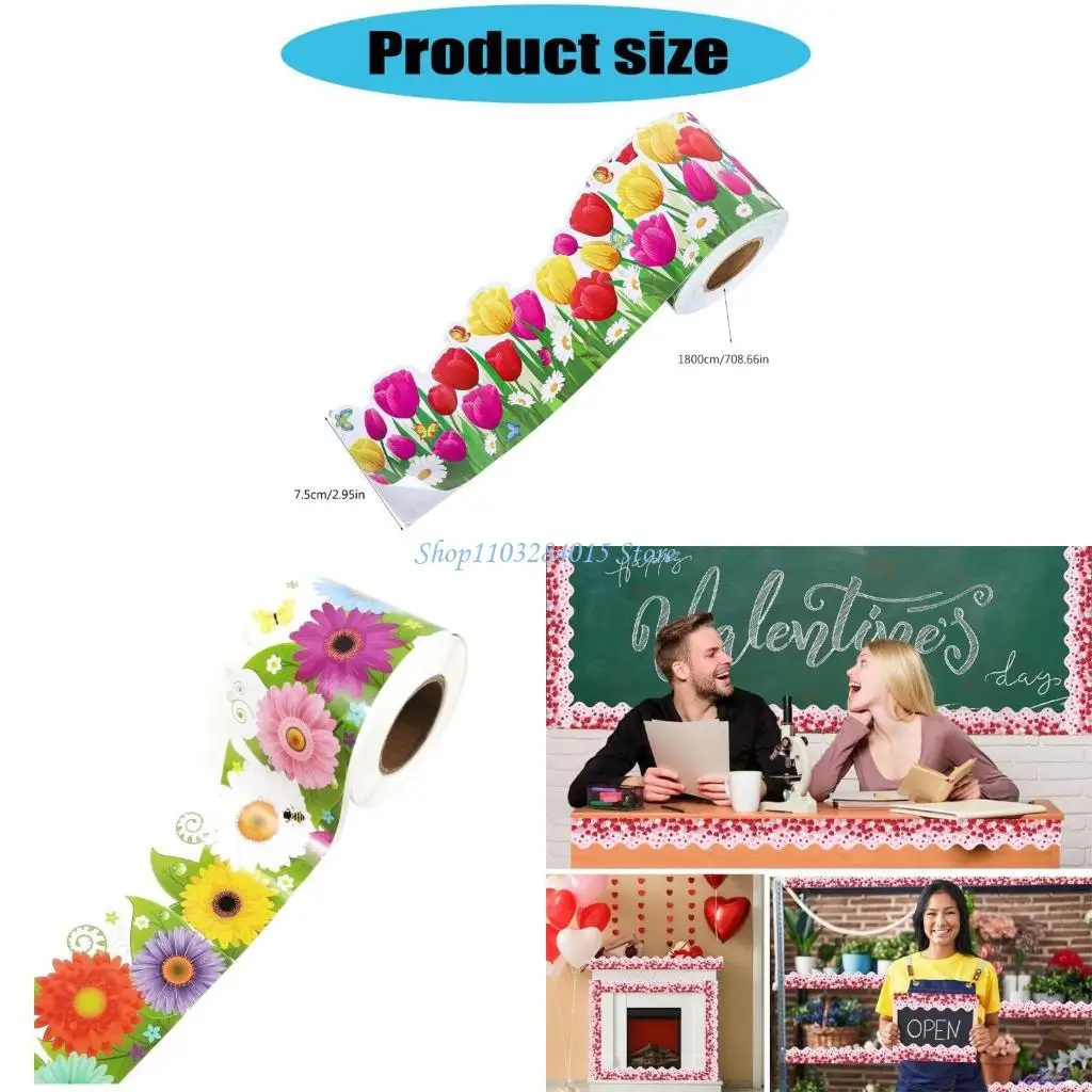 R6FF Decorations School Bulletin Board Border Wall Locker Decoration Bulletin Board