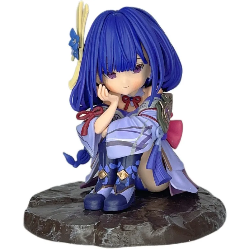 CR Q Versie Raiden Shogun GK Figuur Genshin Impact Anime Chibi Beeldje Auto Bureau Ornament Collectible Cadeau Voor Anime Game Fans