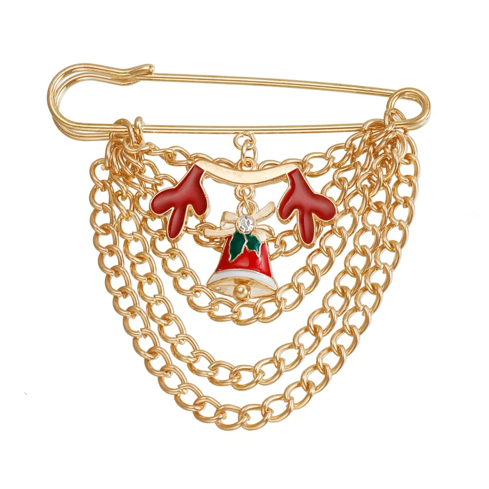 Broche de Navidad de dibujos animados delicado, copos de nieve, muñeco de nieve, Pin de cintura, hebilla fija, calcetines, vestido, chal, Clip para fiesta