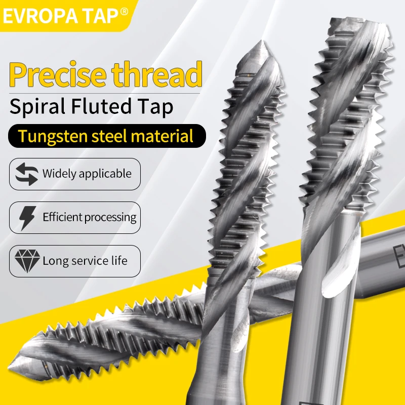 

EVROPA TAP HT Tungsten Steel Taps: JIS Spec, Without/TiCN Coated, Straight/Spiral Fluted for Hardened Steels (HRC 55°-62°)HQ