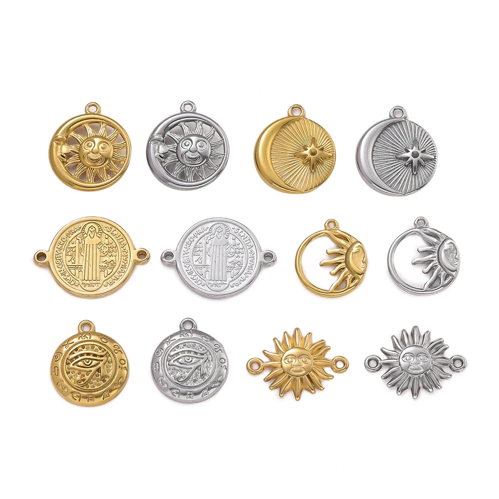 

2Piece/Lot Catholic 304 Stainless Steel Jesus Christ Pendant Connector for DIY Jewelry Making Necklace Components Accessories