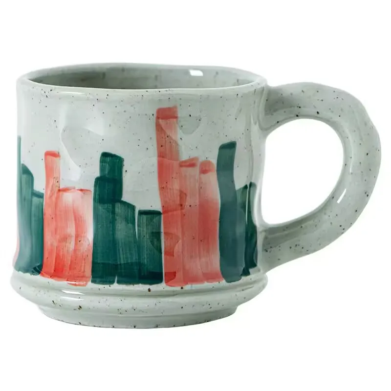 

Original hand-painted graffiti coffee cup Japanese retro rough pottery ceramic cup high-face hit girl hot sale