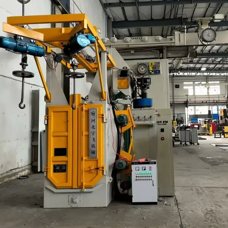 Automatic High Pressure Metal Surface Cleaning Shot Blasting Machine Hook Type Auto Frame Engine PLC Motor Gearbox Pump