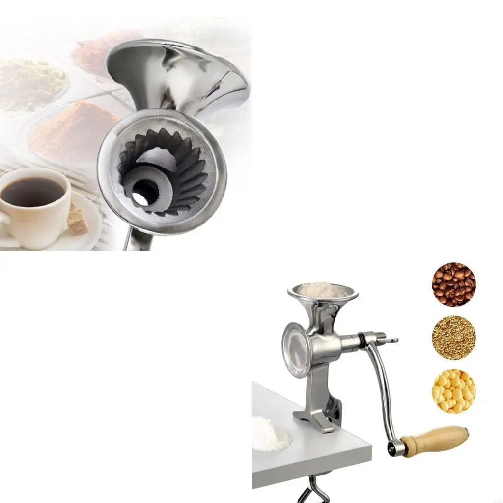 J1HF Manual Coffee Bean Grinder Mill with Fixing Clip Hand Crank Portable Travel Camping Adjustable Multifunction Grinding