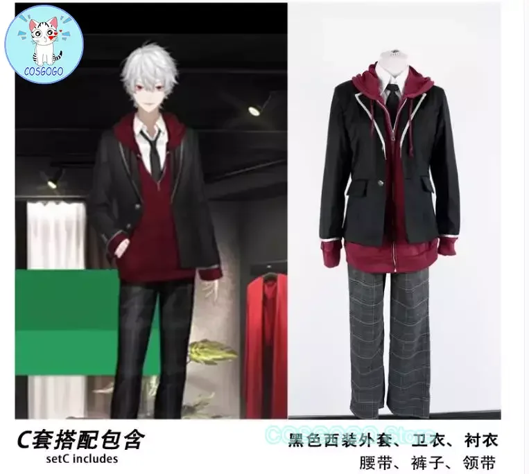 

COSGOGO [Customized] Vtuber Kuzuha Cosplay Costume Fancy Suit High School Uniform Halloween Carnival Outfits Anime Clothing