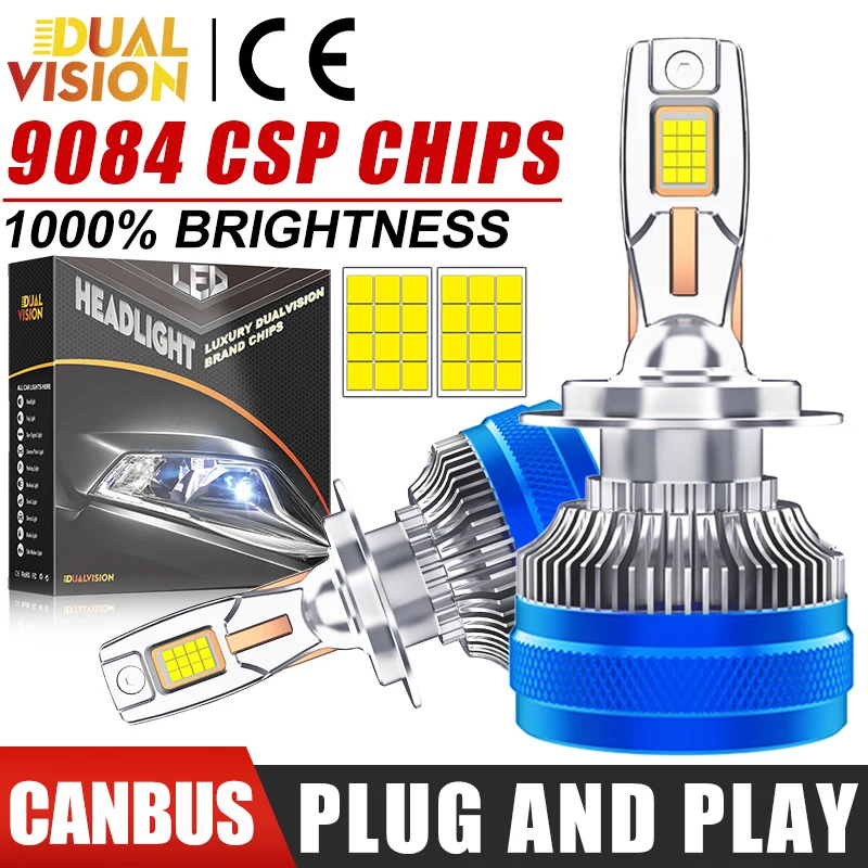

H7 Led Headlight Car Illuminations Canbus Car Bulb H4 H9 H11 HB3 9005 HB4 9006 H1 9012 LED 6000K 9084 CSP LED 12V Turbo Led Lamp